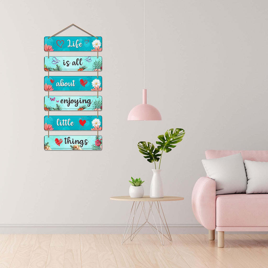 Artvibes Life Is All About Enjoying Printed Wooden Wall Hanging | Quotes Decor Item | Wall Illustrations | Office Decor | Inspirational Quotes Wall Art | Mdf Wall Decoration | Gift Items (WH_3280N)