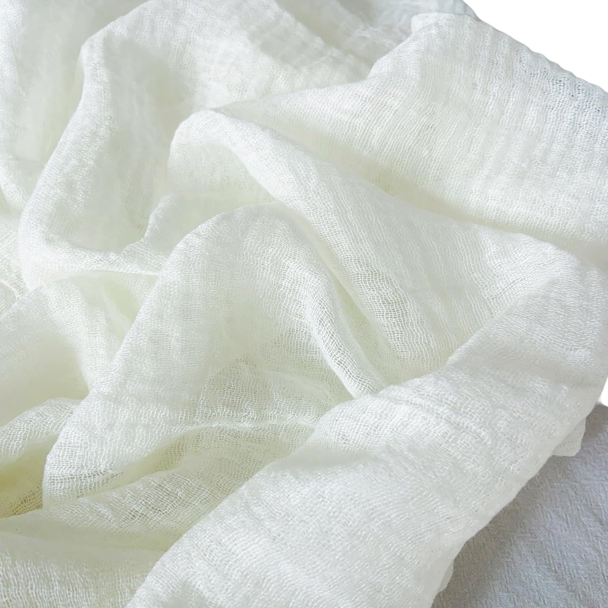 CrossKulture Crinkled PolyCotton Scarf for Women - 180 x 90 cm Stole for Women | PolyCotton Scarf for Summers, Head Cover for Women | Lightweight Scarf for Women | Women Accessory (White)