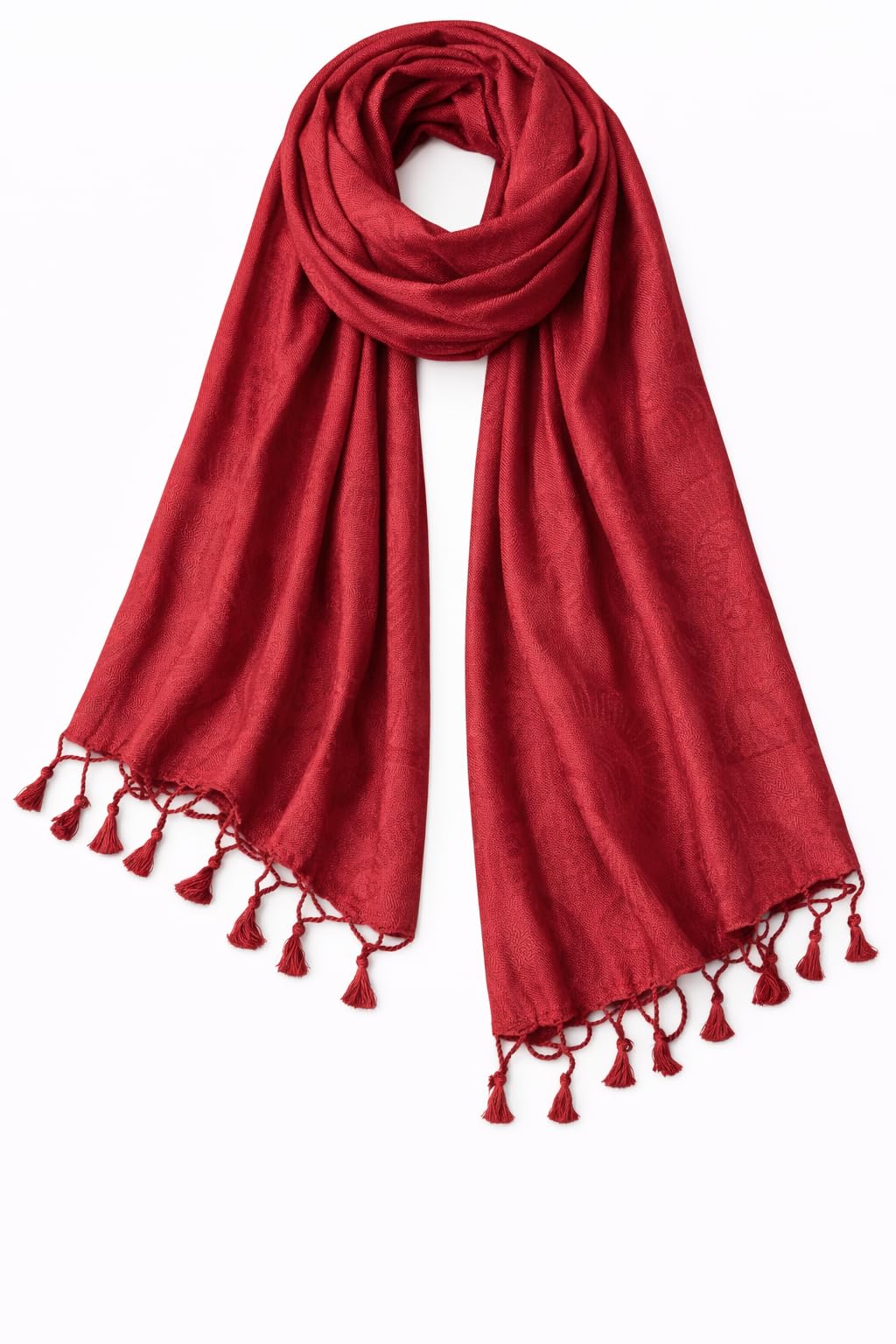 ZEN APPAREL Soft Viscose Fabric Jacquard Scarf, Stole, Shawl (Red)