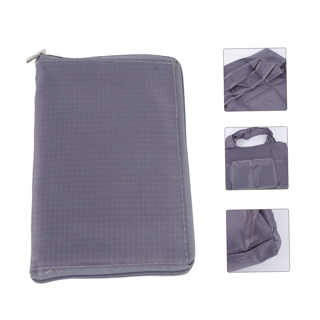 PRETYZOOM Folding Reusable Bag Big Foldable Reusable Bag Cotton Tote Bag Plain Large Tote Bag Portable Foldable, Grey, 63X42CM