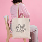 VVWV Food Theme Printed Tote Bag | 100% Organic Cotton Shopping | Grocery | Tote Bag | Women Office College Grocery,Vegetable Bags Market, Canvas Bag 15kgs Capacity (13 x 15.7 Inch)