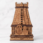 Ayyappan Traders Arulmigu Sri Meenakshi Sundareswarar Temple Wooden Miniature Model Gopuram Replica|3D Laser-Cut Wooden Temple Souvenir for Home, Pooja Room & Car Dashboard (4x2.75x1.5 Inches)