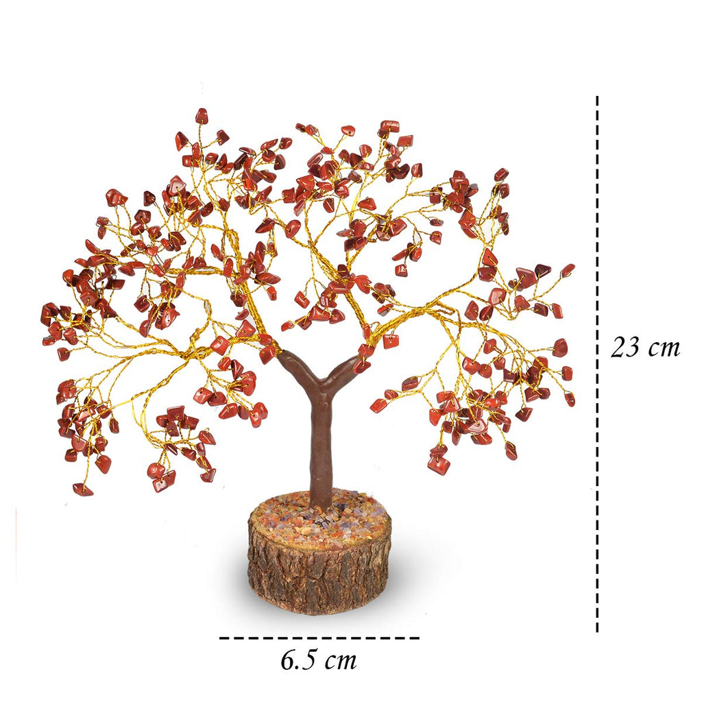 Crystu Certified Red Jasper Stone Tree 300 Beads Crystal Tree Stone Tree Showpiece