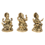 ARTVARKO Brass Lakshmi Ganesha Saraswati Idol Ganesh laxmi Murti Statue for Puja Home Office Success Entrance Decor Diwali Pooja Good Luck Gift 5 Inches