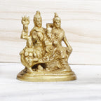 ARTVARKO Brass Shiva Parvati Ganesha Kartikeya Shiv Parivar Bholenath Shankar Ganesh Family Murti Idol Statue Sculpture (LxBxH 4x2.75x5.5 Inch)