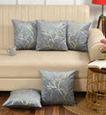 Stuffique Velvet Foil Cushion Covers 12 inch x 12 inch Set of 5, Grey