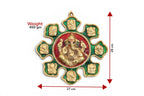 Lord Ganesha Ashtavinayak Wall Hanging Metal - 28cm x 27cm Antique Gold Finish Idol for Home Decor, Living Room & Entrance | Religious Figurine Gift Item (450g)