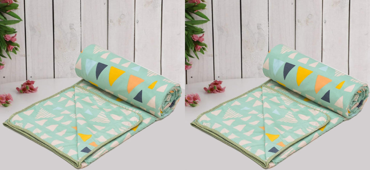 COZY FURNISH Super Soft Brushed Microfiber Cotton 3 Layer Breathable Set of 2 Single Dohar Lightweight Warm Bed Dohar 57X87(Inches) 144X220(CM) All-Weather 120 GSM AC Dohar Blanket Kafalo
