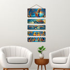 Artvibes Lord Krishna Turtle Elephant & Women Offering Prayers Wall And Door Hanging for Home | Spiritual Decor Items | Wall Poster | Artwork| Stylish Modern Decor Item | Gift Items (WH_6728N)
