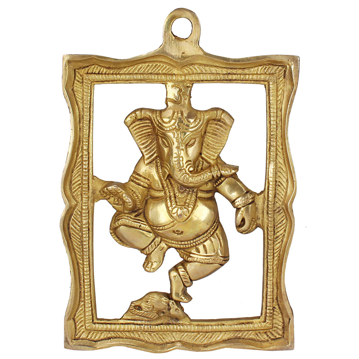 ARTVARKO Brass Ganesha Bhagwan Wall Hanging Frame for Home Decor Entrance Ganpati Gift Murti Statue Success Office Decoration Diwali Chaturthi Pooja