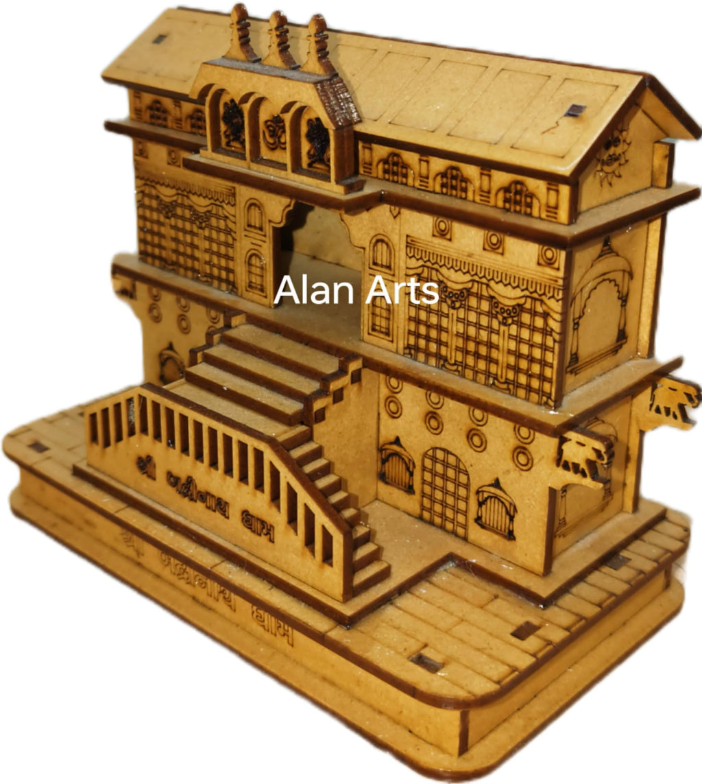Badrinath 3D Wood Temple Model for Home/Office/Shop and Home Decoration !!