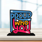 Artvibes Be Proud of Who You Are Quotes Table Decor for Office Desk | Home Decoration Items | Living Room | Modern Art Wooden Showpiece Decorative Gift item (SP_1183)