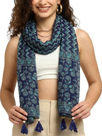 GALE GIRLS Cotton Scarf For Women Stylish|Beach Tassel Printed Scarf|Multicolor|Easily fits 180 * 50cm|70x20 Inch