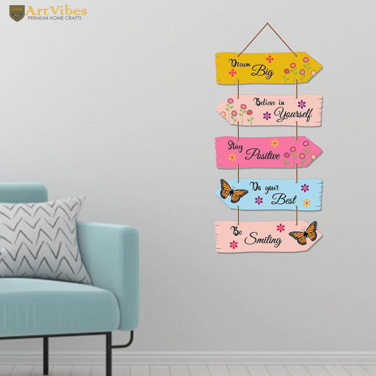 Artvibes Motivational Quotes MDF Wood Wall Hanger Ornaments | Quotes Decor Item | Motivational Wall Decor | Wall Accent | Graphic Art | Gift Items | Office Wall Decoration Items (WH_7309N)