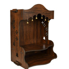 HOMEWEY DECOR Wooden Home Temple Handcrafted Support Heavy Idols Luxurious Finish Pooja Mandir for Home and Office Wall Mount for Room (Design1)