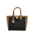 HIE Janet Tote Bag – Spacious Compartment, Woven Vegan Leather, Adjustable & Detachable Crossbody Handle, Metal Zip Closure, Inside Lining, Hanging Metal Logo – Perfect for Office & Travel Use.