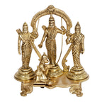 ARTVARKO Brass Ram Darbar Statue Shree Ram Ji Sita Laxman Hanuman Home Décor Puja Bhagwan Idol Murti for Mandir Temple 8 Inches