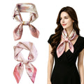 FVALIRD 2-Pack Pink Square Scarves for Women, 70x70cm Stylish Bandana and Head Scarf for Neck Decoration and Outfit Accessories