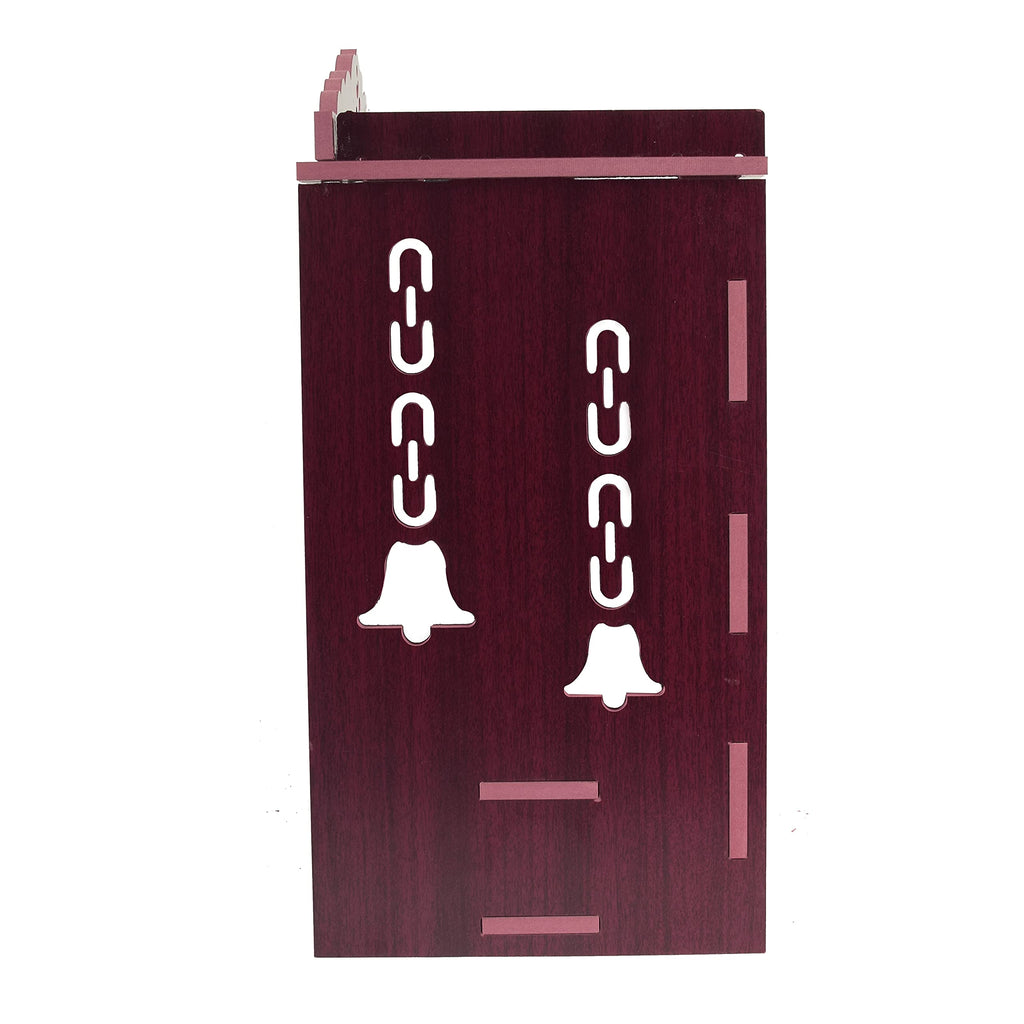 MIDU Pooja Mandir for Home Wall Hanging MDF Wooden Temple with Door Brand (Dark Brown 1)