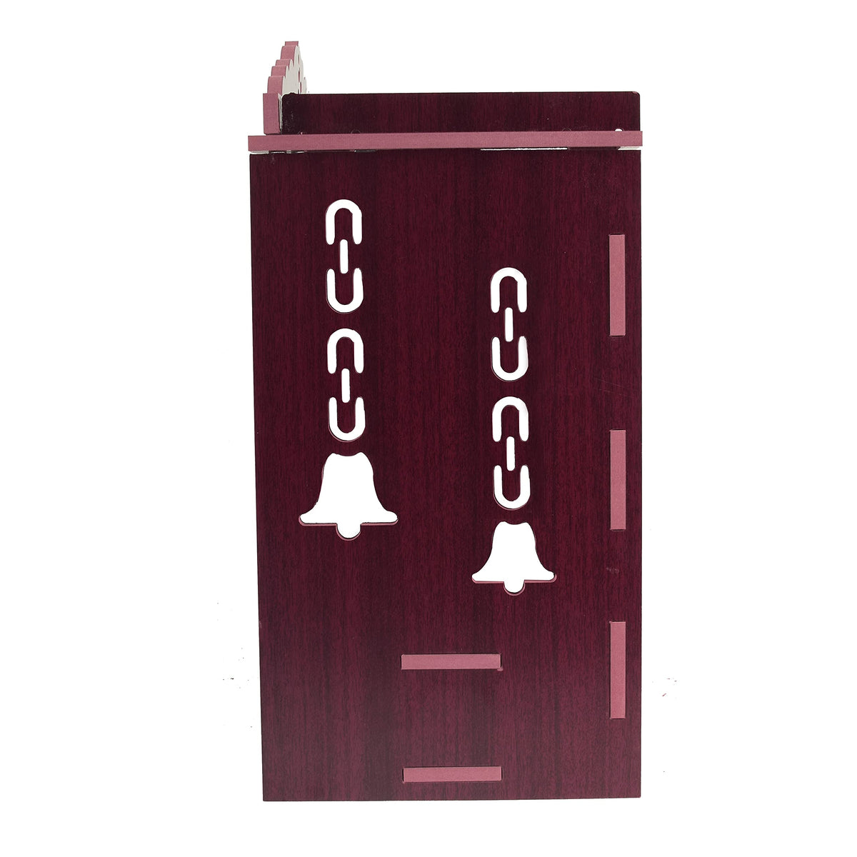 MIDU Pooja Mandir for Home Wall Hanging MDF Wooden Temple with Door Brand (Dark Brown 1)