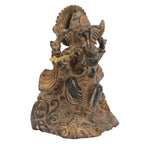ARTVARKO Brass Ganesh Bhagwan Murti on Carved Singhasan 8 Inch