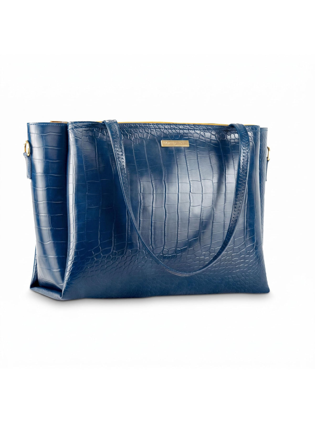 Horse and Hash Croco Pattern Tote Bags For Womens and Girls Shoulder Bag Extra Spacious (Blue)
