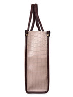 LEGAL BRIBE Women Crock Style Classic Tote Bag (Beige)