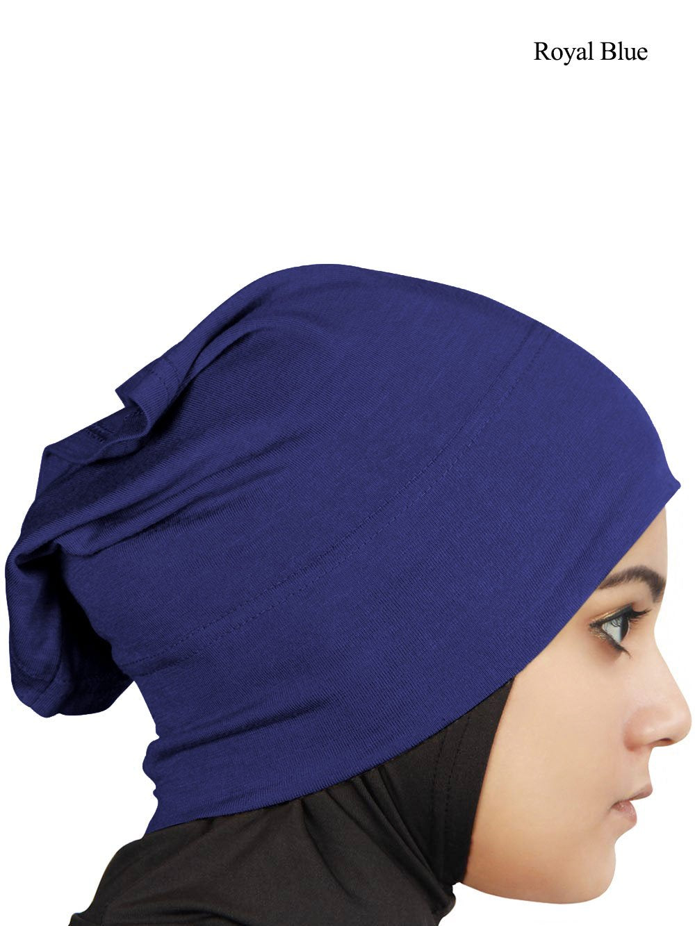 MyBatua Women's 2-Piece Al-Amira Hijab with Under Scarf/Cap/Bonnet in Soft Viscose Jersey, Ready to Wear HJ-129 (Royal Blue)