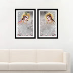 VIBECRAFTS Premium 2 Pieces Quality Frame Painting of Radha Krishna Office Digital Reprint Posters with Synthetic Wooden Home, Decorative Gift Item (25 inch x 18) (PFVC2Pcs2_901)