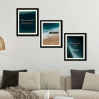 VIBECRAFTS Motivational Quotes Wall Hanging Frames Set of 3 For Office Digital Reprint Posters with Synthetic Wooden Frame Home, Office Decorative Gift Item(15 inch x 12 inch)(PFVC3Pcs4_1309)