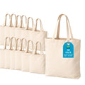 Greenfold 12x14 Inch (50 Pcs) Plain Canvas Tote Bag | 100% Organic Reusable 150 GSM Cotton Handbag for Shopping, Daily Use, Travel, Grocery, Gifting, Craft Diy, Painting, School, Office and Storage