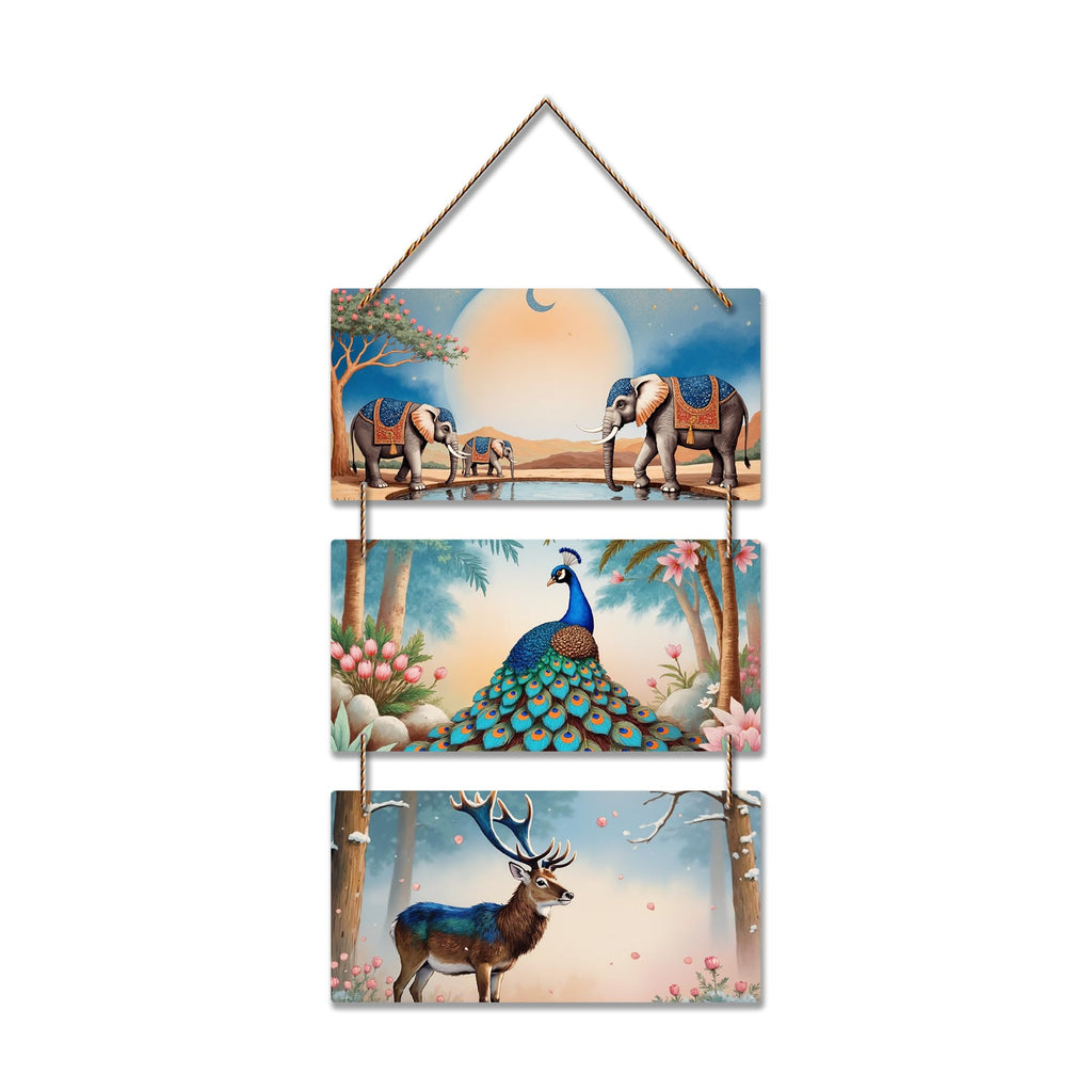 Artvibes Animal Theme Wall Art for Living Room & Bedroom | Decorative Wall Hanging | Home Decor Wooden Wall Hanging | Living Room Decoration Item & Housewarming Gift | Signs & Plaques (WH_9426N)