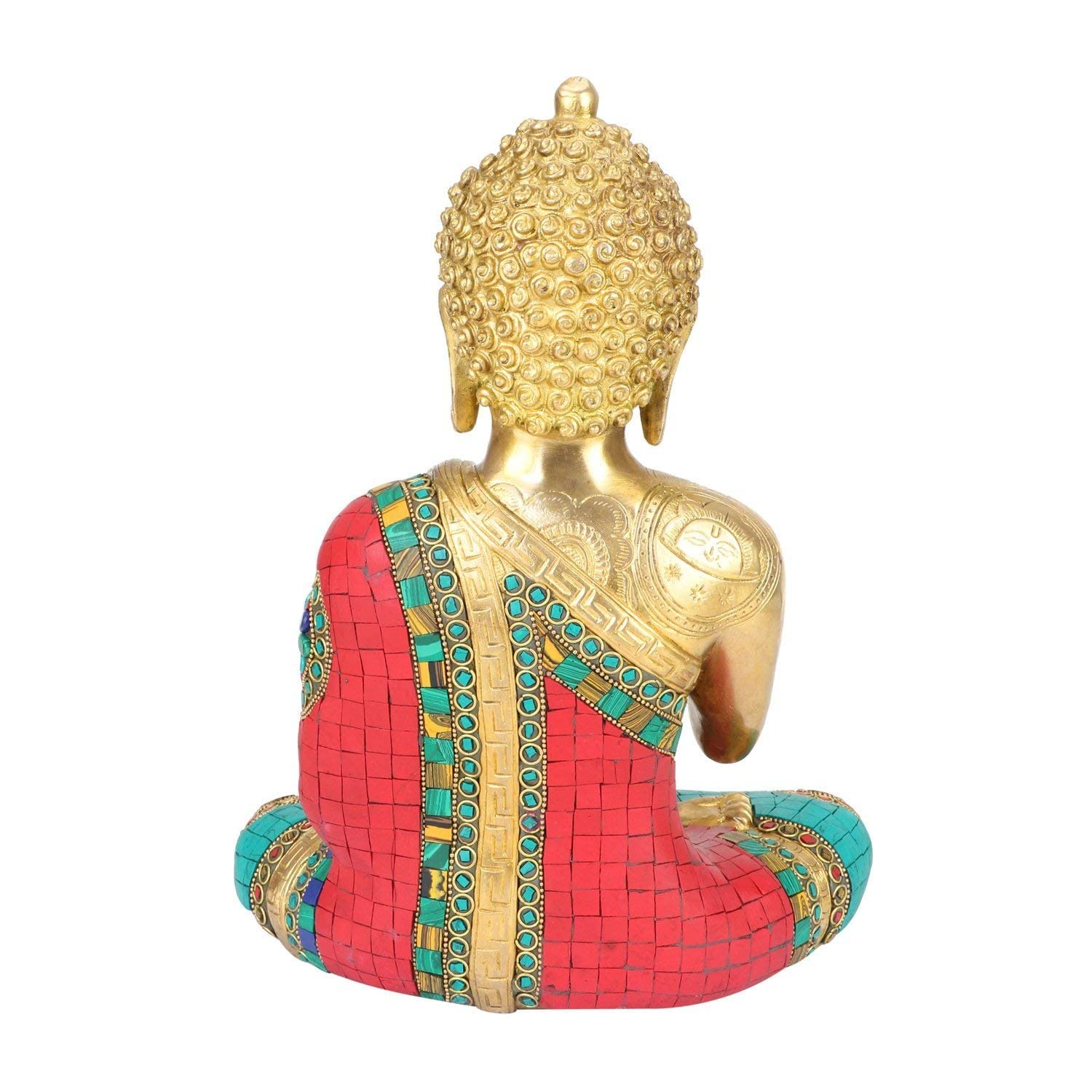 SVARUP Brass Gautam Buddha Idol Tibet Buddha Buddhist Buddhism Decorative Figurines Murti for Height 12 Inch Weight 6 Kg Multicolor