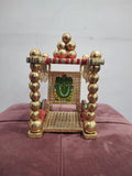 Nutts Handmade Small Mandir for Bhagwan Moorti for Home Faith Temple Pooja Mandir Handicraft Temple for Diwali Pooja (Singhasan16)