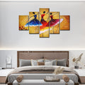 VIBECRAFTS Three Women doing Spanish Dance 5 Pieces Canvas Wall Painting For Home|Office|Living Room|Gift (PTVC5Pcs1_5502)