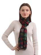 EH 100% Pure Mulberry Silk Scarf for Women, head scarf, neck scarf, hair scarf, digital printed long (22 X 72) (MC 42)