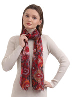 EH 100% Pure Mulberry Silk Scarf for Women, head scarf, neck scarf, hair scarf, digital printed long (22 X 72) (MC 24)