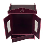 MIDU Pooja Mandir For Home Wall Hanging Mdf Wooden Temple With Door Brand (Dark Brown,41 Cm)