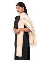 Naureen Women Pashmina Blend Zari Shawl, Warm and Soft, 40x80 inch