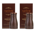 Tambra Copper Bedroom Jar with Inbuilt Glass | Rarity Hammered Design | Handcrafted, Leakproof, Jointless | Ayurvedic Benefits, Antioxidant Properties | 1200 ml (Pack of 2)