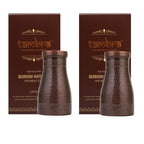 Tambra Copper Bedroom Jar with Inbuilt Glass | Rarity Hammered Design | Handcrafted, Leakproof, Jointless | Ayurvedic Benefits, Antioxidant Properties | 1200 ml (Pack of 2)