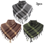 Lnrueg Cotton Windproof Tassel Cozy Pashmina Woman Teens Ladies Winter Scarf Square Printed 3PCS Tassel Unisex Cozy Windproof