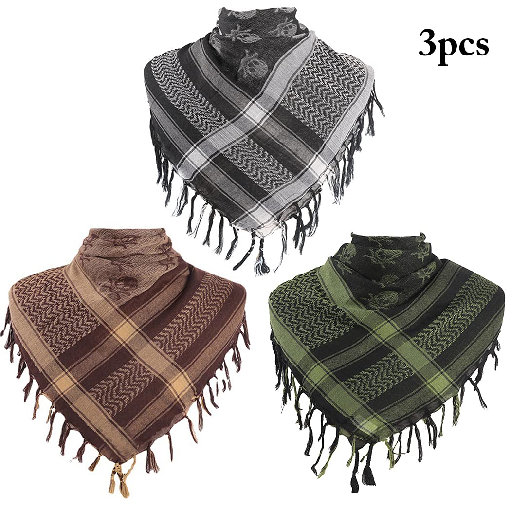 Lnrueg Cotton Windproof Tassel Cozy Pashmina Woman Teens Ladies Winter Scarf Square Printed 3PCS Tassel Unisex Cozy Windproof