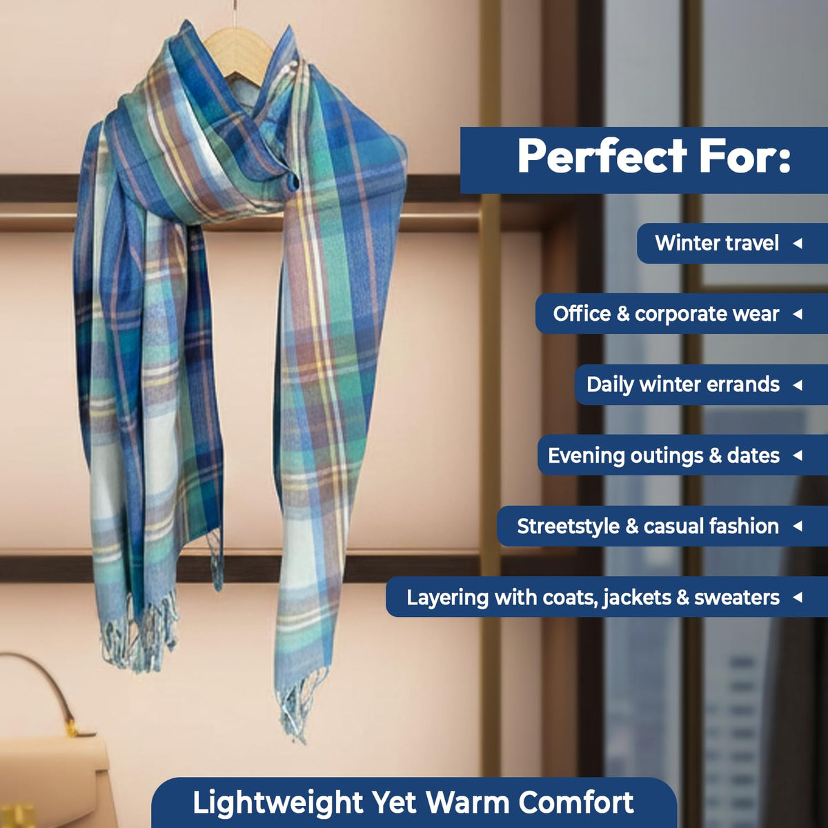 Graziemille PURE PASHMINA IN SILK/CASHMERE IN Pashmina multi blue