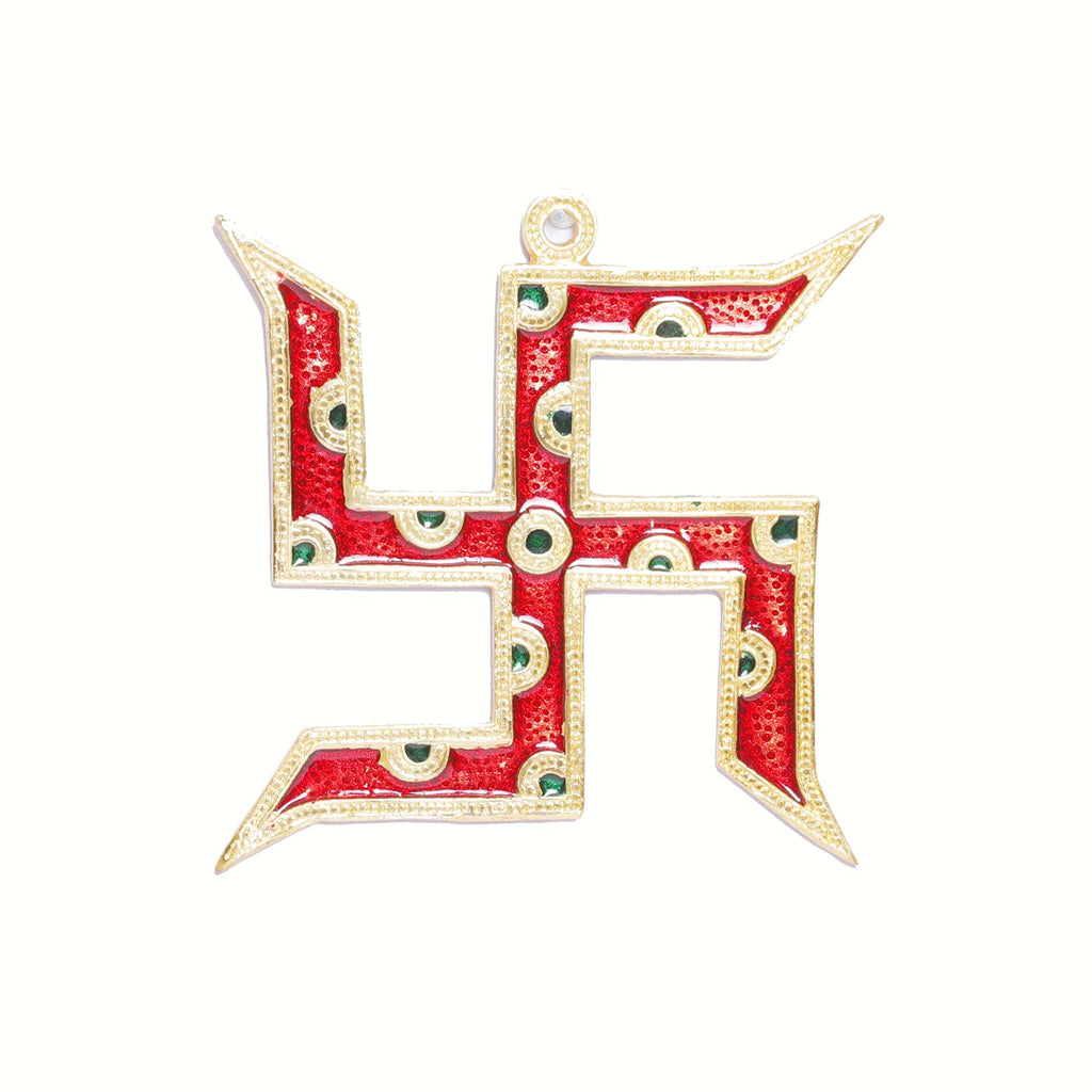 KridayKraft Metal Wall Hanging Swastik Vastu for Home Office Wall Décor Decorative Showpiece Item Wall Sculpture Modern Wall Art for Decoration & Gifting Purpose