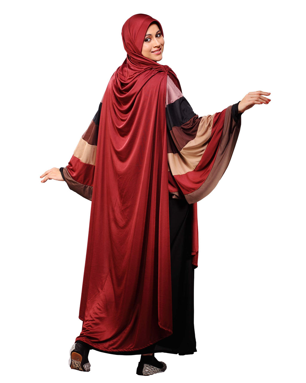 Mehar Hijab's Muslim Modest Women's Stylish Poly Cotton Solid Hijab ULEMA (Dark Maroon, Large)