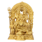 SVARUP Brass Shiva Parvati Shiv Parivar Shankar Bhagwan Ganesh Family Murti Idol Statue Sculpture Gold Color Height 12 Inches