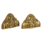 SVARUP Brass Lakshmi Ganesha Idol Set Bhagwan Ganpati Murti Sitting Laxmi Ganesh for Home Office Decor Gift Height 4.75 Inch