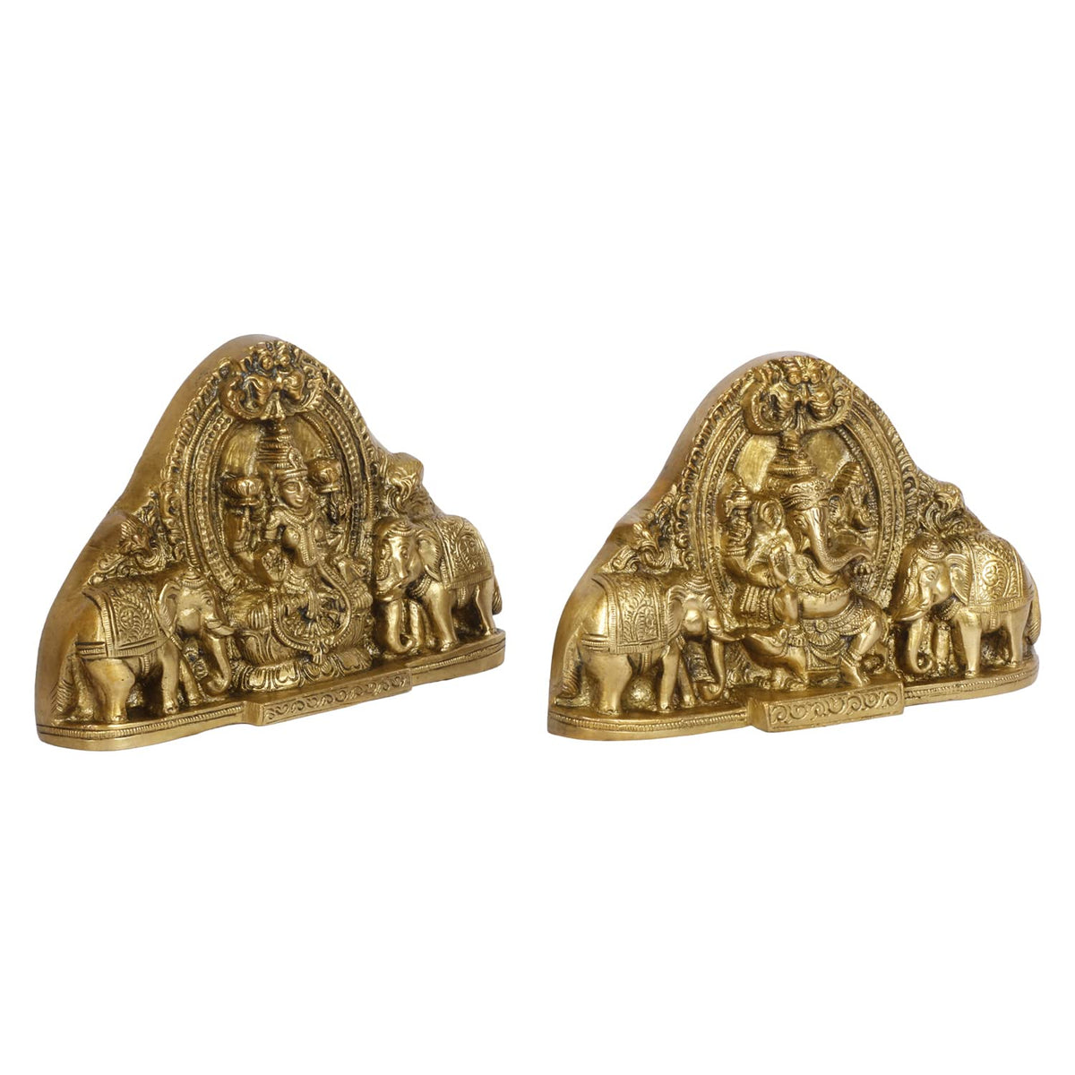 SVARUP Brass Lakshmi Ganesha Idol Set Bhagwan Ganpati Murti Sitting Laxmi Ganesh for Home Office Decor Gift Height 4.75 Inch