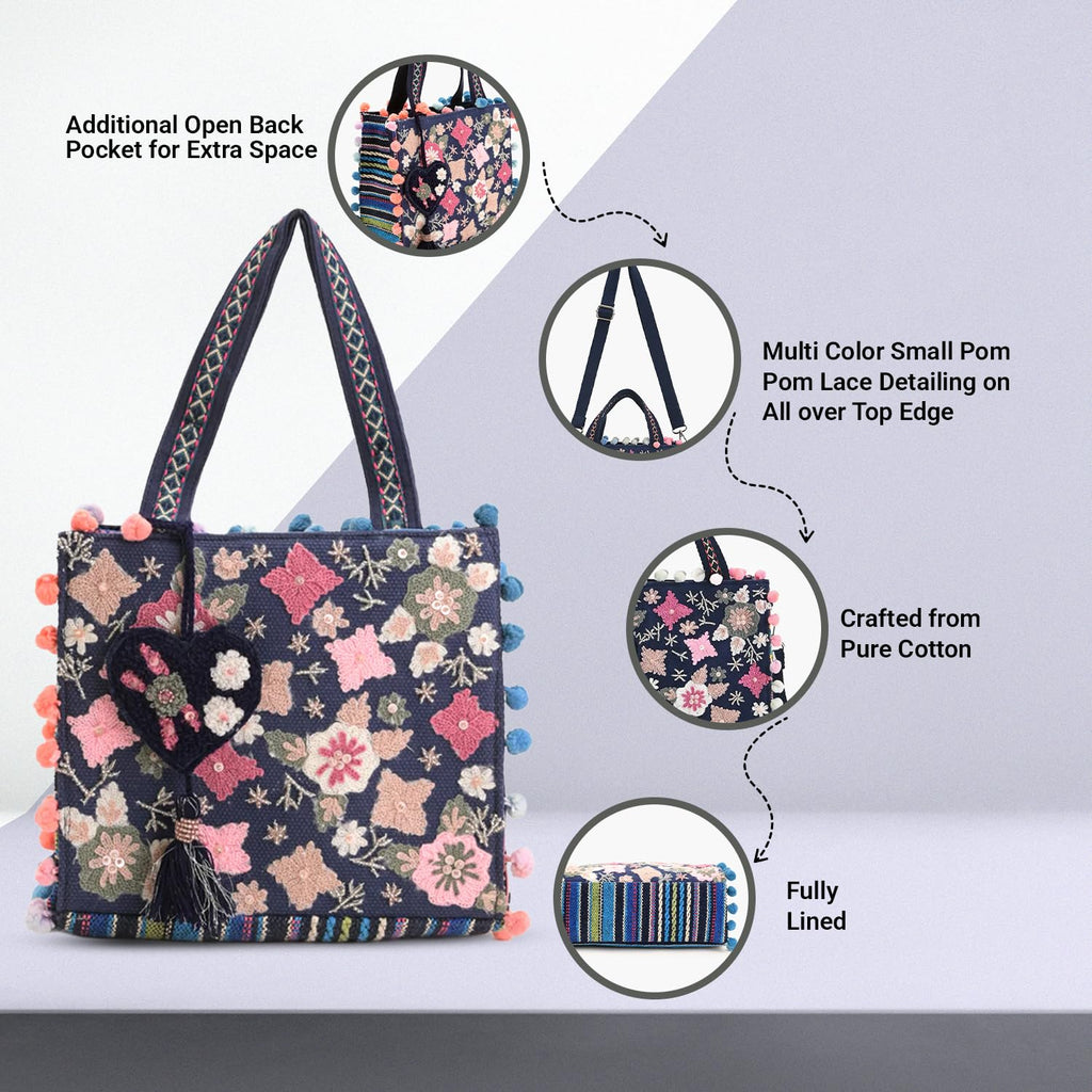 Boho Girl Mini Tote Bag for Women Whimsical Jacquard Handbag with Adjustable Strap Stylish and Elegant Ladies Crossbody Shoulder Purse, Sling Bag Perfect Birthday, Anniversary and Wedding Gift